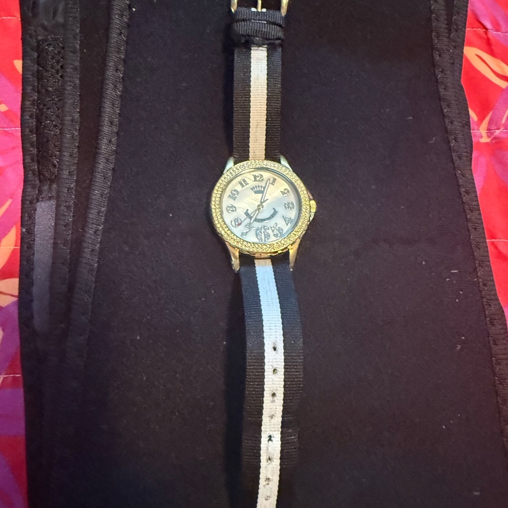 Juicy Couture Watch with Black and White Fabric Strap